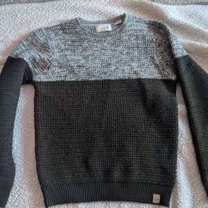 Grey and Green Knit Sweater